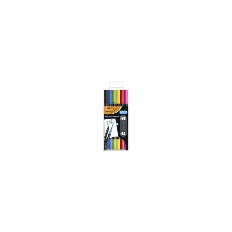Flamastry Dwustronne Bic Intensity Dual Tip Etui 6Szt, 989694