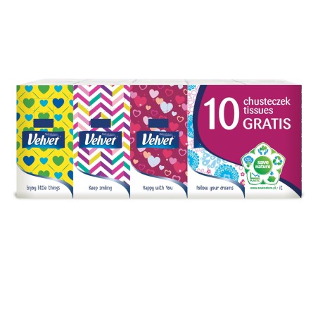 Chusteczki Higieniczne Velvet (10) Oryginal 4-Warstwy Białe