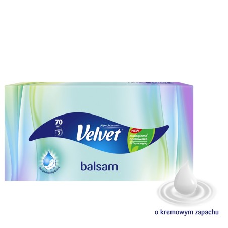 Chusteczki Velvet Balsam O Kremowym Zapachu (70Sztuk) 3 Warstwy
