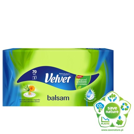 Chusteczki Velvet Balsam Aloesu I Nagietek (70Sztuk) 3 Warstwy