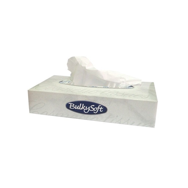 Chusteczki Higieniczne 100Sztuk, 2 Warstwy, Kolor Biały, Celuloza, Bulkysoft 68100