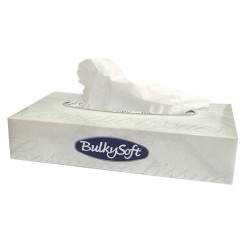 Chusteczki Higieniczne 100Sztuk, 2 Warstwy, Kolor Biały, Celuloza, Bulkysoft 68100