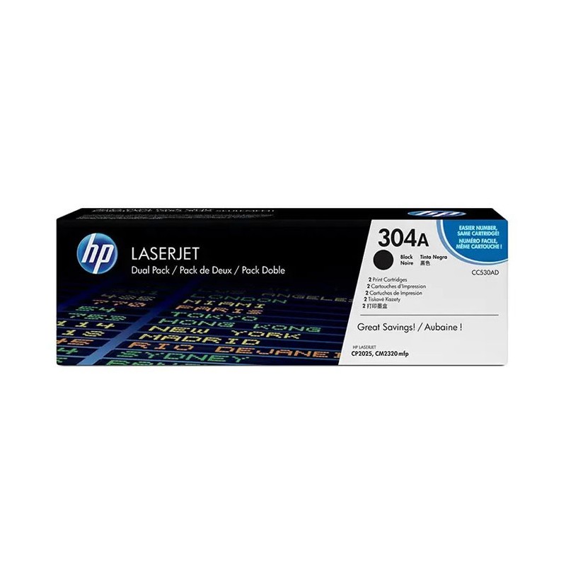 Oryginalny Toner Black Hp Color Laserjet Cp2025, Cm2320 (304A Cc530Ad) (Dwupak)