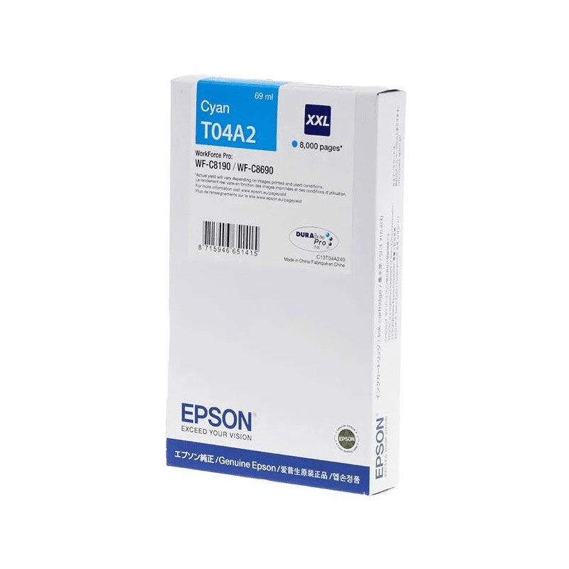 Oryginalny Tusz Cyan Epson T04A2 (C13T04A240)
