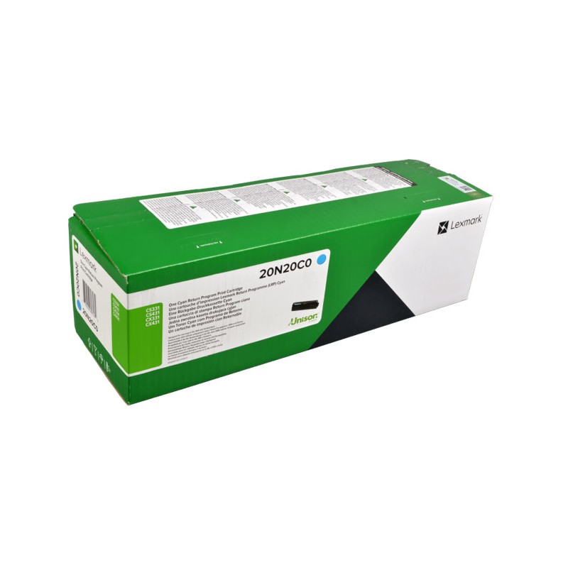 Oryginalny Toner Cyan Lexmark Cs331, Cx331, Cs431, Cx431 (20N20C0)