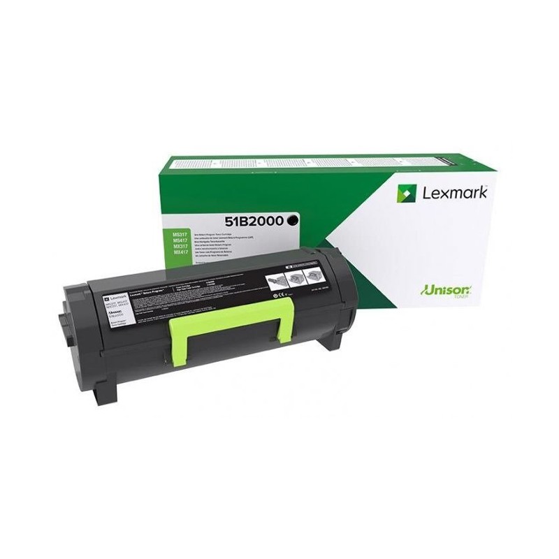 Oryginalny Toner Czarny Lexmark Ms317, Ms417, Ms517, Ms617, Mx317, Mx417, Mx517, Mx617 (51B2000)