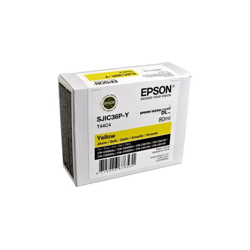 Oryginalny Tusz Yellow Epson Sjic36Py, Sji-C36Py, Sjic-36Py (T44C4, C13T44C440)