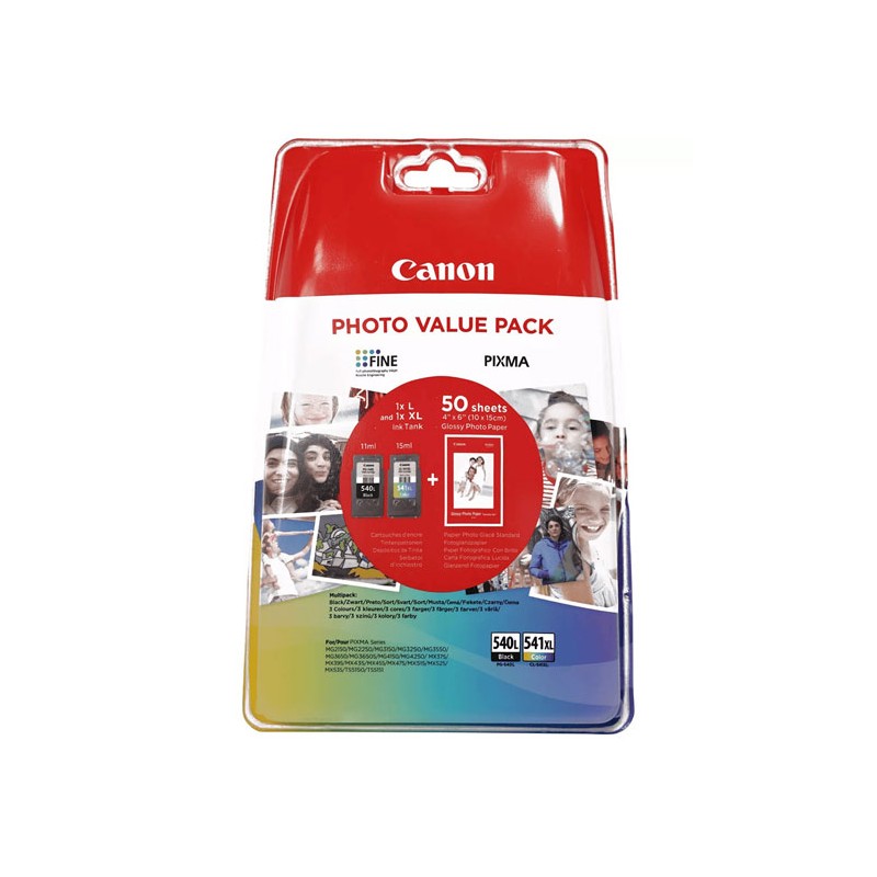 Oryginalny Tusz Cmyk Canon Pg-540L, Pg540L, Cl-541Xl, Cl541Xl (5224B012Aa, 5224B007)