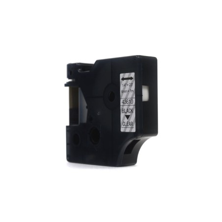 Taśma Jetworld Zamiennik Dymo D1 Czarny Na Przezroczystym 6Mm X 7M  Lm100, Lm100+, Lm200, Lm300, Lm400, Lm420P, Lm350, Lm350D, L