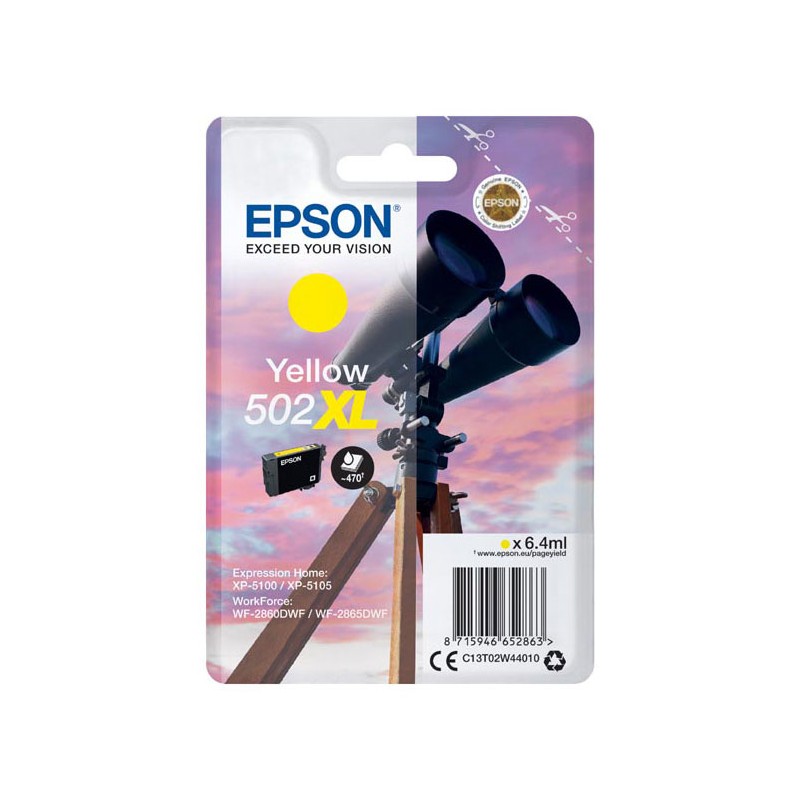 Oryginalny Tusz Yellow Epson 502Xl (T02W4, C13T02W44010)