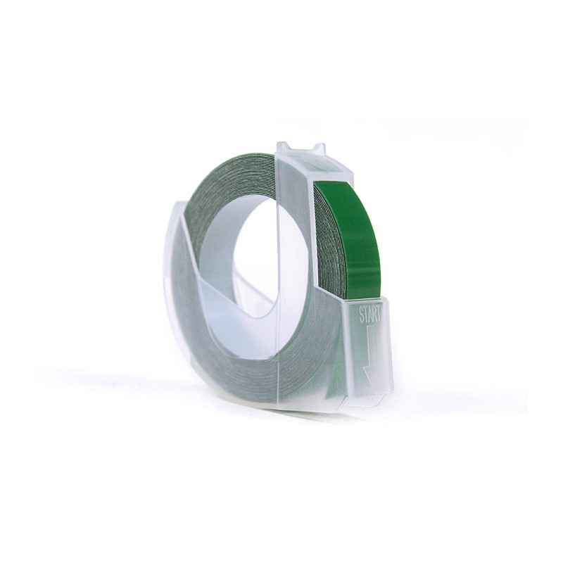 Taśma 3D Jetworld Zamiennik Dymo Biały Na Zielonym (Do Wytłaczania, Emboss) 9Mm X 3M (S0898160) (10Szt.)