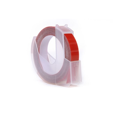 Taśma 3D Jetworld Zamiennik Dymo Biały Na Czerwonym (Do Wytłaczania, Emboss) 9Mm X 3M (S0898150) (10Szt.)