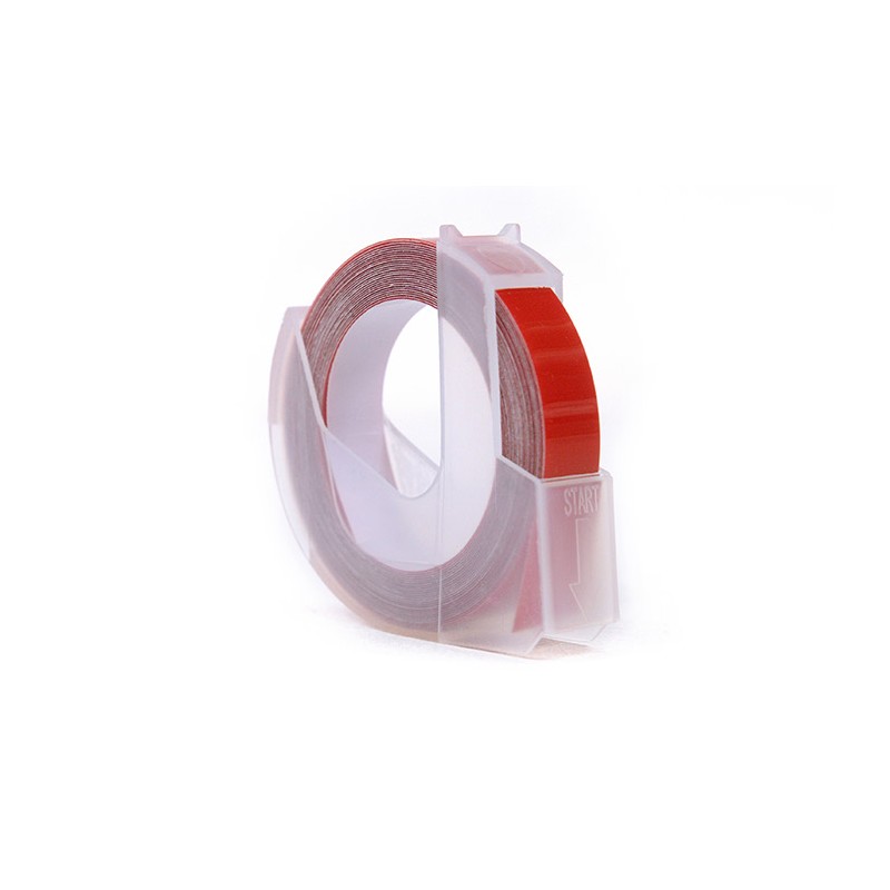 Taśma 3D Jetworld Zamiennik Dymo Biały Na Czerwonym (Do Wytłaczania, Emboss) 9Mm X 3M (S0898150) (10Szt.)