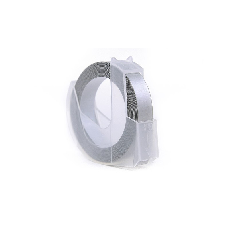 Taśma 3D Jetworld Zamiennik Dymo Biały Na Srebrnym (Do Wytłaczania, Emboss) 9Mm X 3M (S0898110) (10Szt.)