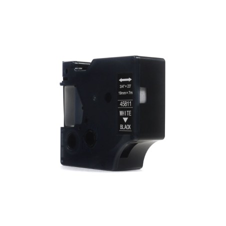 Taśma Jetworld Zamiennik Dymo D1 Biały Na Czarnym, 19Mm X 7M (45811) (S0720910)
