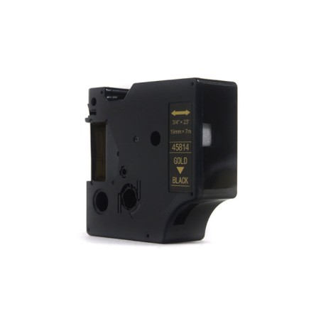 Taśma Jetworld Zamiennik Dymo D1 Złoty Na Czarnym, 19Mm X 7M (45814)