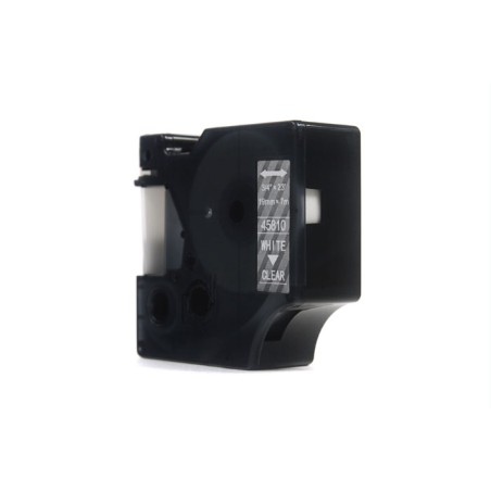 Taśma Jetworld Zamiennik Dymo D1 Biały Na Przezroczystym, 19Mm X 7M (45810) (S0720900)
