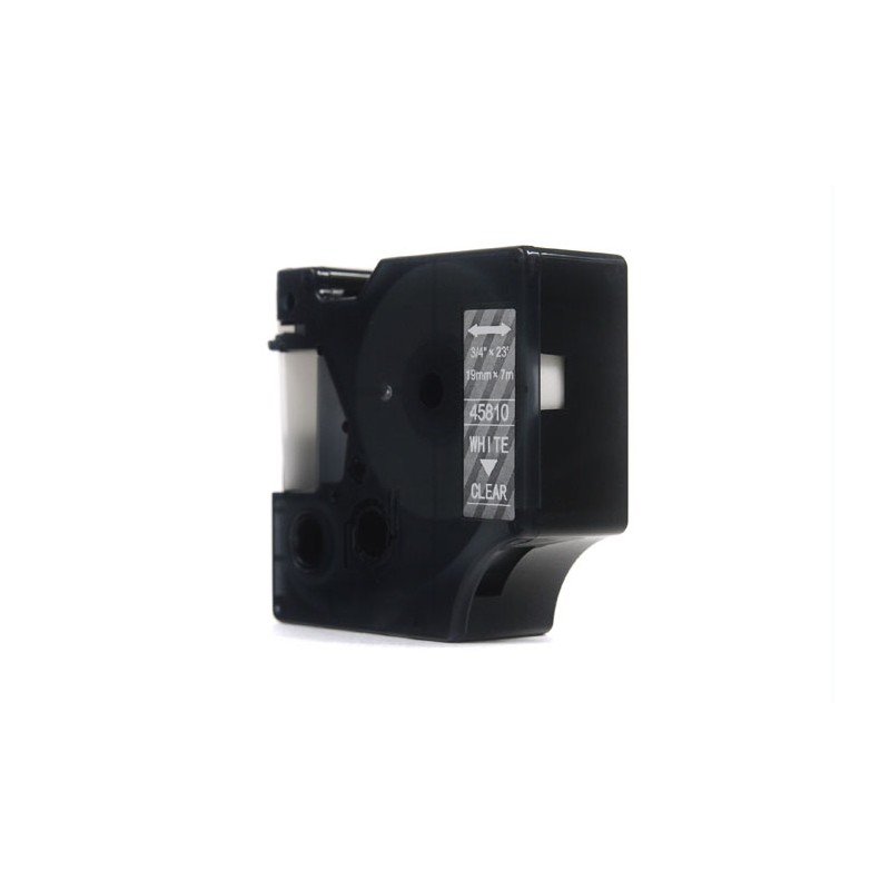 Taśma Jetworld Zamiennik Dymo D1 Biały Na Przezroczystym, 19Mm X 7M (45810) (S0720900)