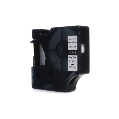Taśma Jetworld Zamiennik Dymo Rhino Czarny Na Białym 9Mm X 5,5M Winylowa, Vinyl (18443) (S0718580)
