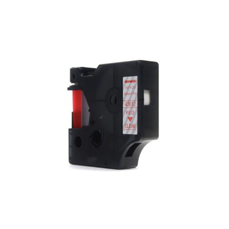 Taśma Jetworld Zamiennik Dymo D1 Czerwony Na Przezroczystym 6Mm X 7M  Lm100, Lm100+, Lm200, Lm300, Lm400, Lm420P, Lm350, Lm350D,