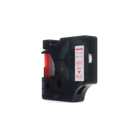 Taśma Jetworld Zamiennik Dymo D1 Czerwony Na Białym 6Mm X 7M  Lm100, Lm100+, Lm200, Lm300, Lm400, Lm420P, Lm350, Lm350D, Lm360D,
