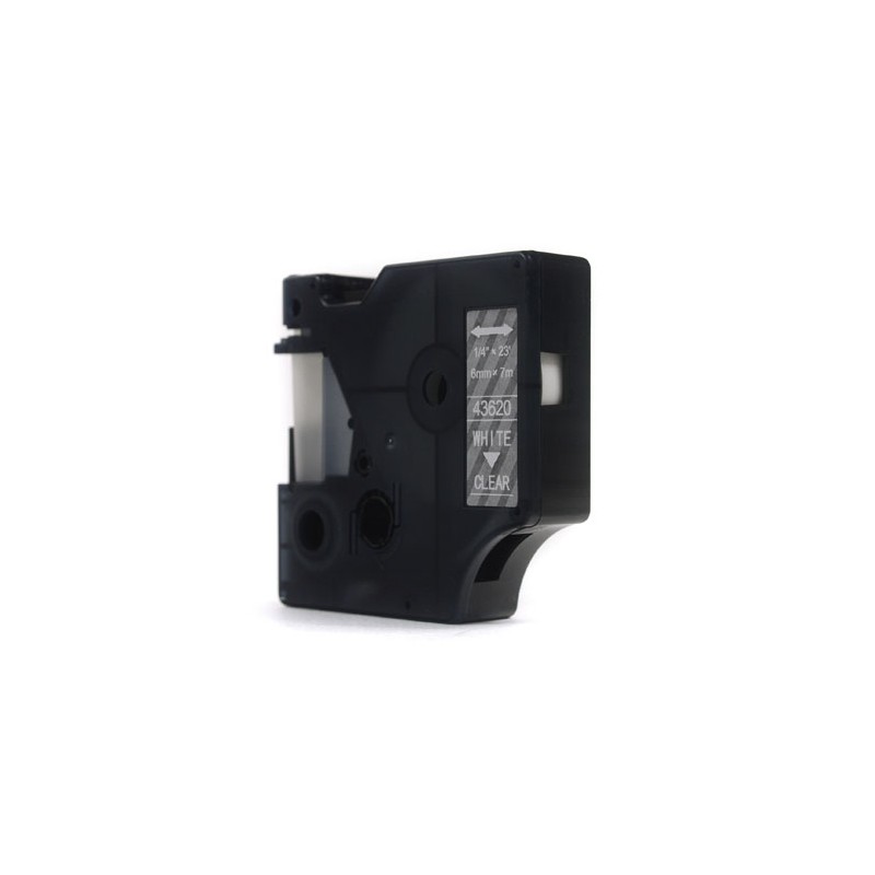 Taśma Jetworld Zamiennik Dymo D1 Biały Na Przezroczystym 6Mm X 7M Lm100, Lm100+, Lm200, Lm300, Lm400, Lm420P, Lm350, Lm350D, Lm3