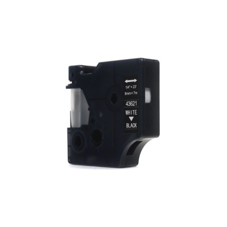 Taśma Jetworld Zamiennik Dymo D1 Biały Na Czarnym 6Mm X 7M Lm100, Lm100+, Lm200, Lm300, Lm400, Lm420P, Lm350, Lm350D, Lm360D, Lm