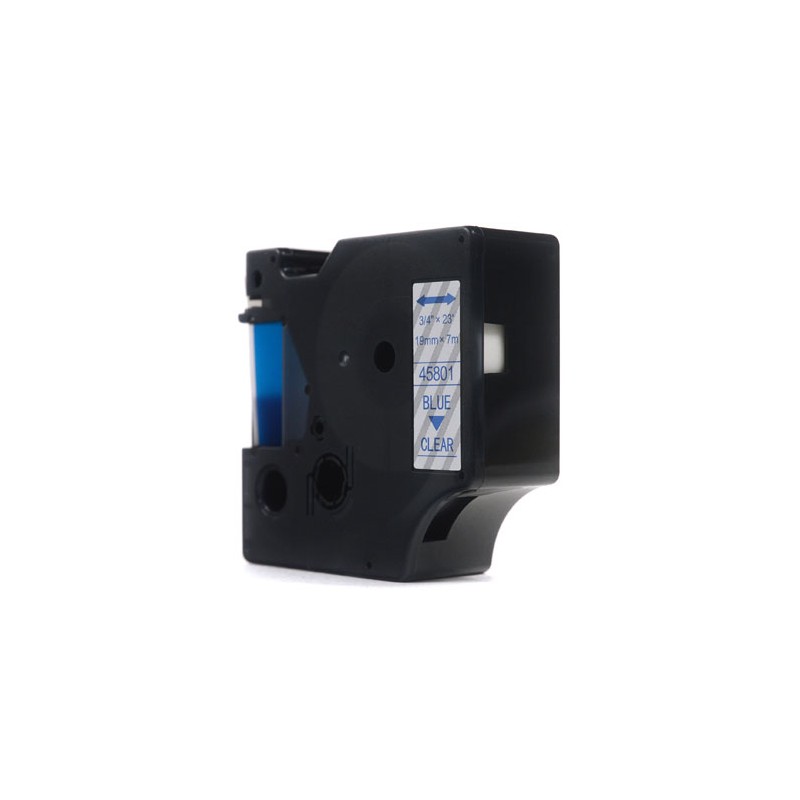 Taśma Jetworld Zamiennik Dymo D1 Niebieski Na Przezroczystym, 19Mm X 7M  (45801)
