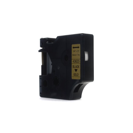 Taśma Jetworld Zamiennik Dymo D1 Czarny Na Złotym 6Mm X 7M Lm100, Lm100+, Lm200, Lm300, Lm400, Lm420P, Lm350, Lm350D, Lm360D, Lm