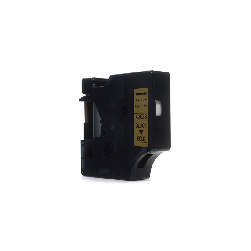 Taśma Jetworld Zamiennik Dymo D1 Czarny Na Złotym 6Mm X 7M Lm100, Lm100+, Lm200, Lm300, Lm400, Lm420P, Lm350, Lm350D, Lm360D, Lm