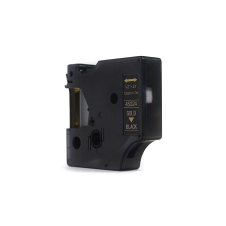 Taśma Jetworld Zamiennik Dymo D1 Złoty Na Czarnym 12Mm X 7M Lm100, Lm100+, Lm200, Lm300, Lm400, Lm420P, Lm350, Lm350D, Lm360D, L