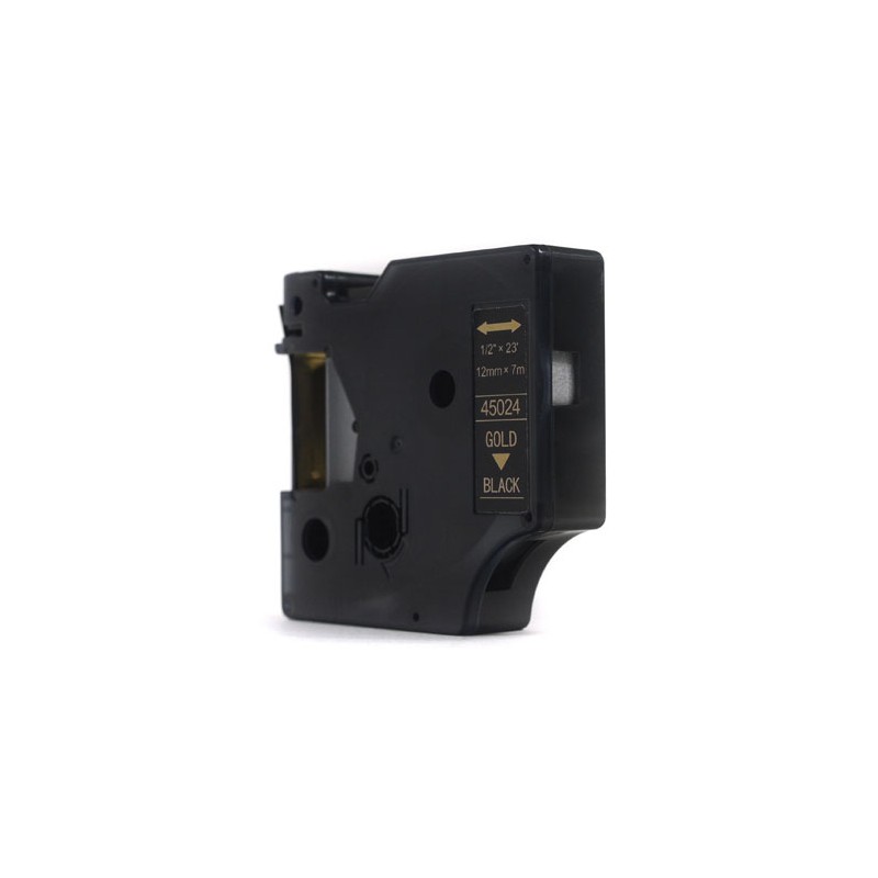 Taśma Jetworld Zamiennik Dymo D1 Złoty Na Czarnym 12Mm X 7M Lm100, Lm100+, Lm200, Lm300, Lm400, Lm420P, Lm350, Lm350D, Lm360D, L