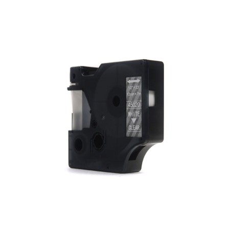 Taśma Jetworld Zamiennik Dymo D1 Biały Na Przezroczystym 12Mm X 7M Lm100, Lm100+, Lm200, Lm300, Lm400, Lm420P, Lm350, Lm350D, Lm