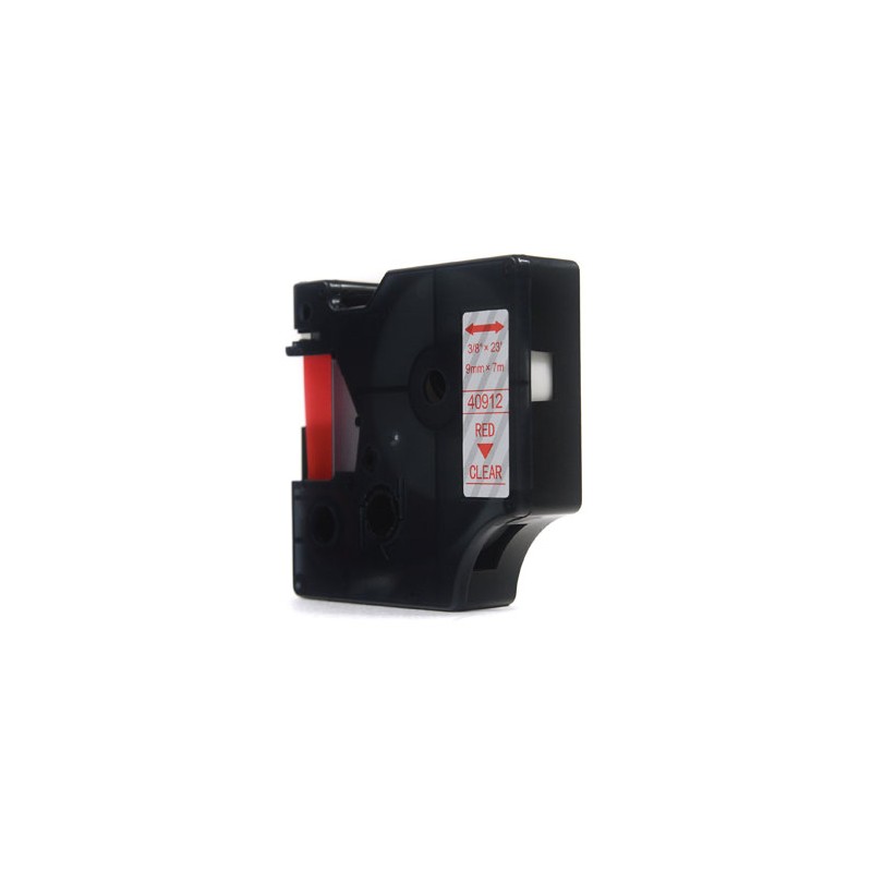Taśma Jetworld Zamiennik Dymo D1 Czerwony Na Przezroczystym 9Mm X 7M  Lm100, Lm100Plus, Lm100Series, Lm120P, Lm280, Lm300, Lm350