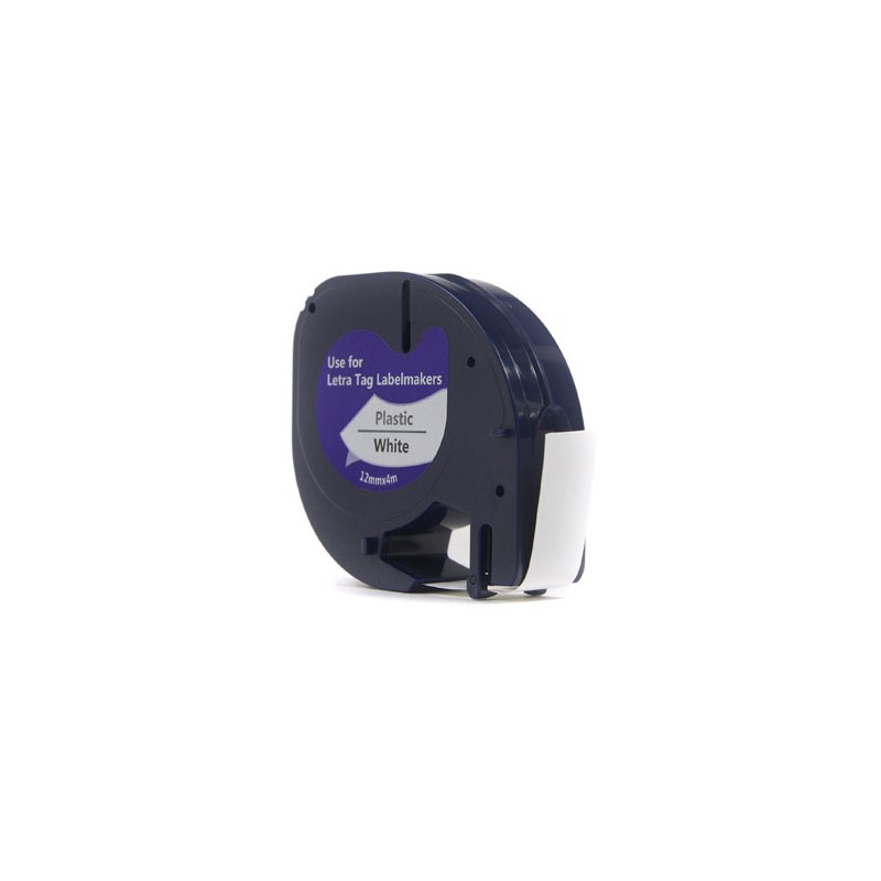 Taśma Jetworld Zamiennik Dymo Letratag Czarny Na Białym, 12Mm X 4M (59422, 91201, 91331, 91221) (S0721560, S0721610, S0721660)