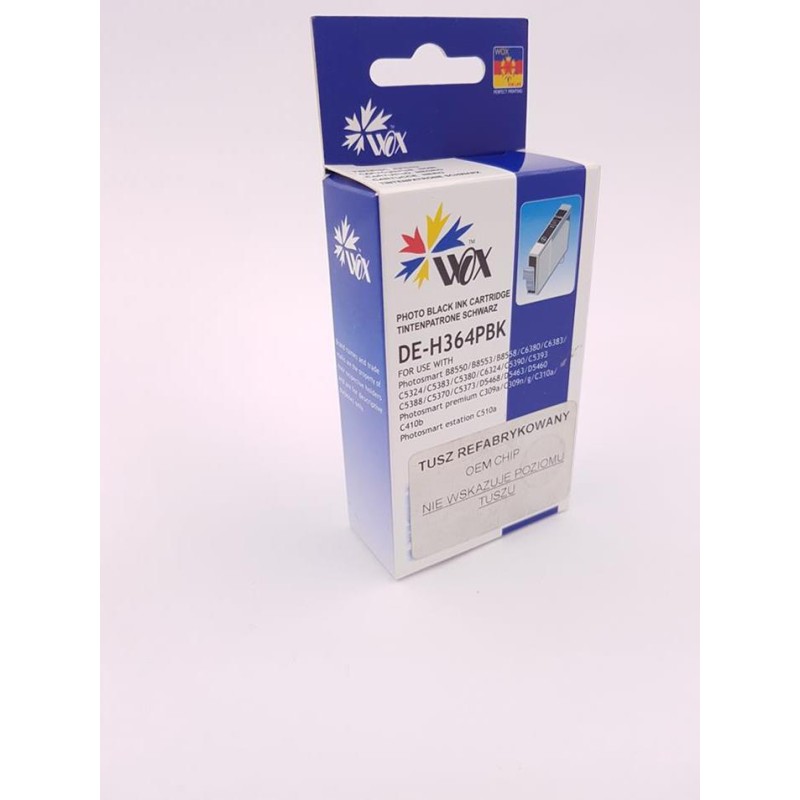 Tusz Wox Photo Black Hp 364Xl (Nie Wskazują Poziomu Tuszu - Chip Oem) Zamiennik Refabrykowany Cb322Ee