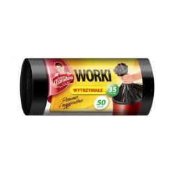 Anna Zaradna Worki 35L Na Śmieci Wytrzymałe Hdld Czarne (50 Szt.) Wns0516/40