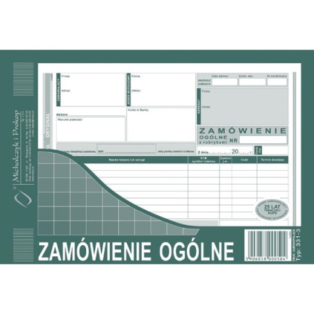 Zamówienie Ogólne A5 (O+1K)