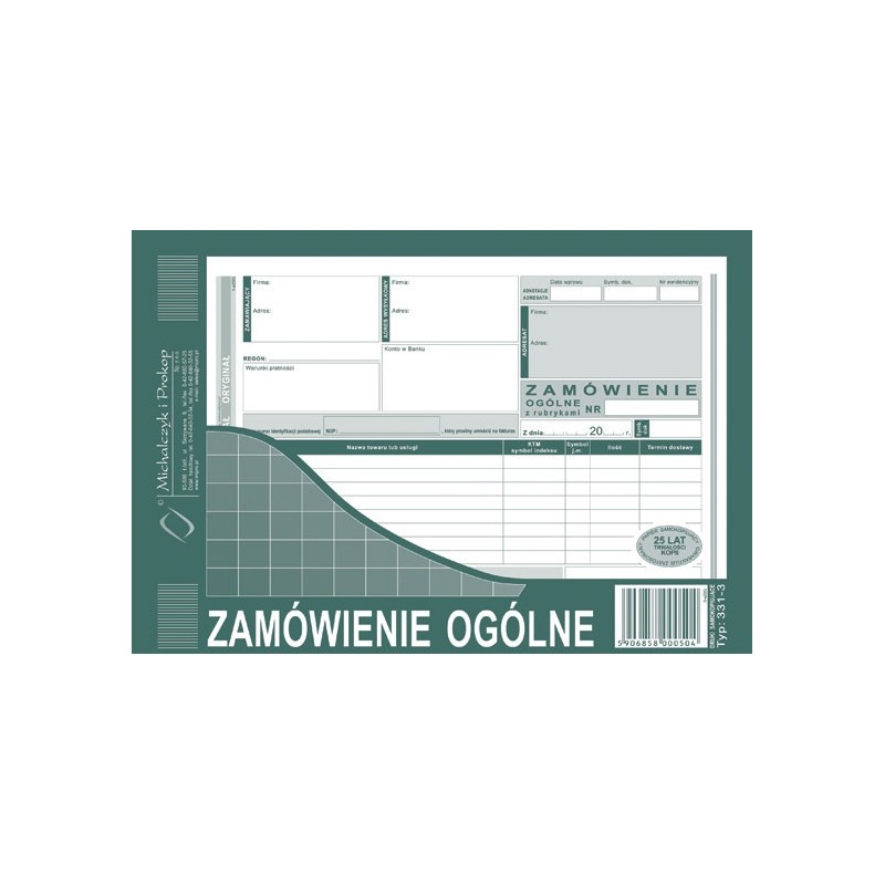 Zamówienie Ogólne A5 (O+1K)