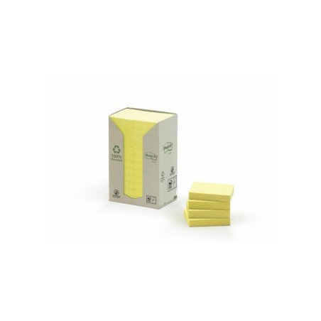 Bloczek Samoprzylepny Ekologiczny Post-It (653-1T), 38X51Mm, 24X100 Kart., Żółty