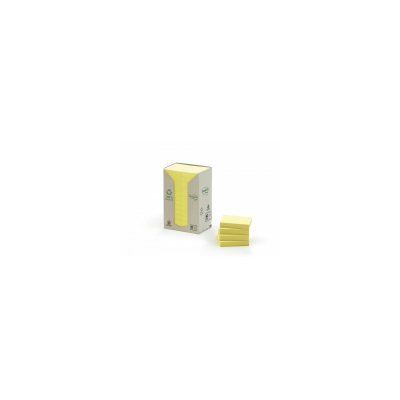 Bloczek Samoprzylepny Ekologiczny Post-It (653-1T), 38X51Mm, 24X100 Kart., Żółty