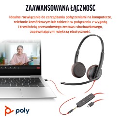 Poly Blackwire 3225 Stereo Usb-C Headset +3.5Mm Plug +Usb-C/A Adapter (Bulk)