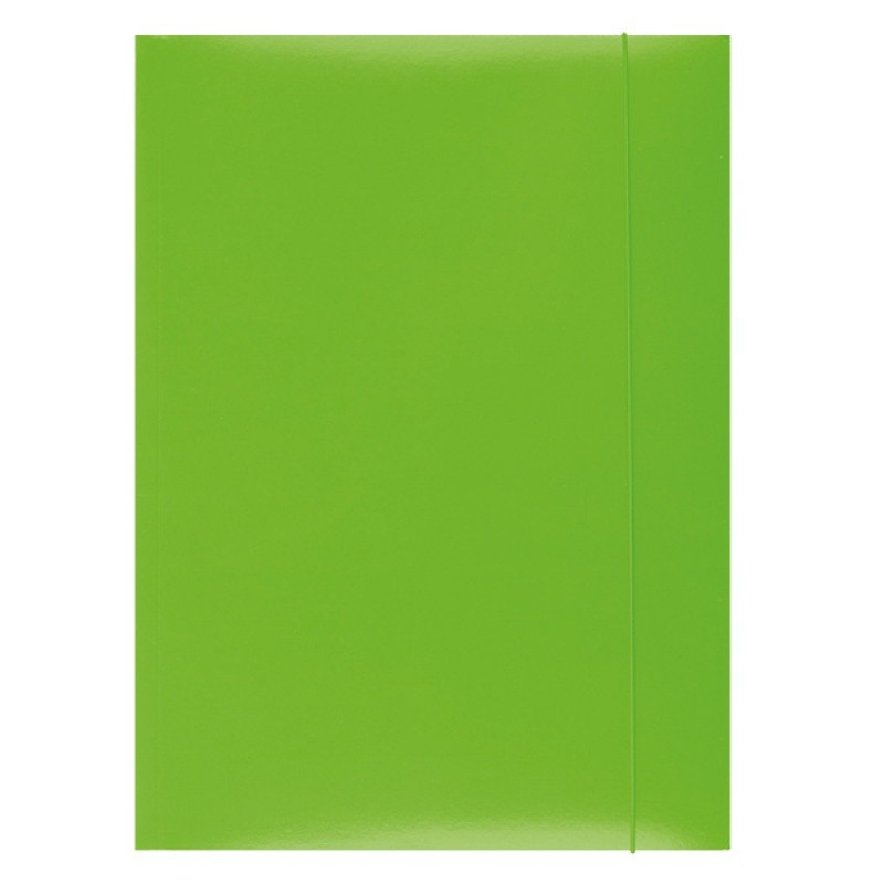 Teczka Z Gumką , Karton, A4, 300Gsm, 3-Skrz., Zielona, Typu Office Products 21191131-02