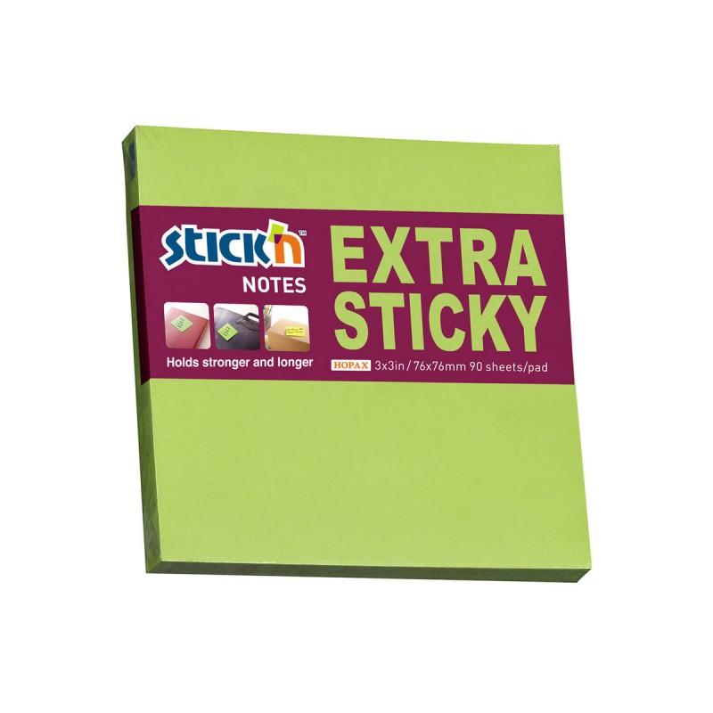 Notes Samop. Extra Sticky 76X76 Zielony Neon 90 Kart. 21672 Maped