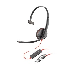 Słuchawki Poly Blackwire 3220 Stereo Usb-C Black Headset +Usb-C/A Adapter (Box) 8X228Aa