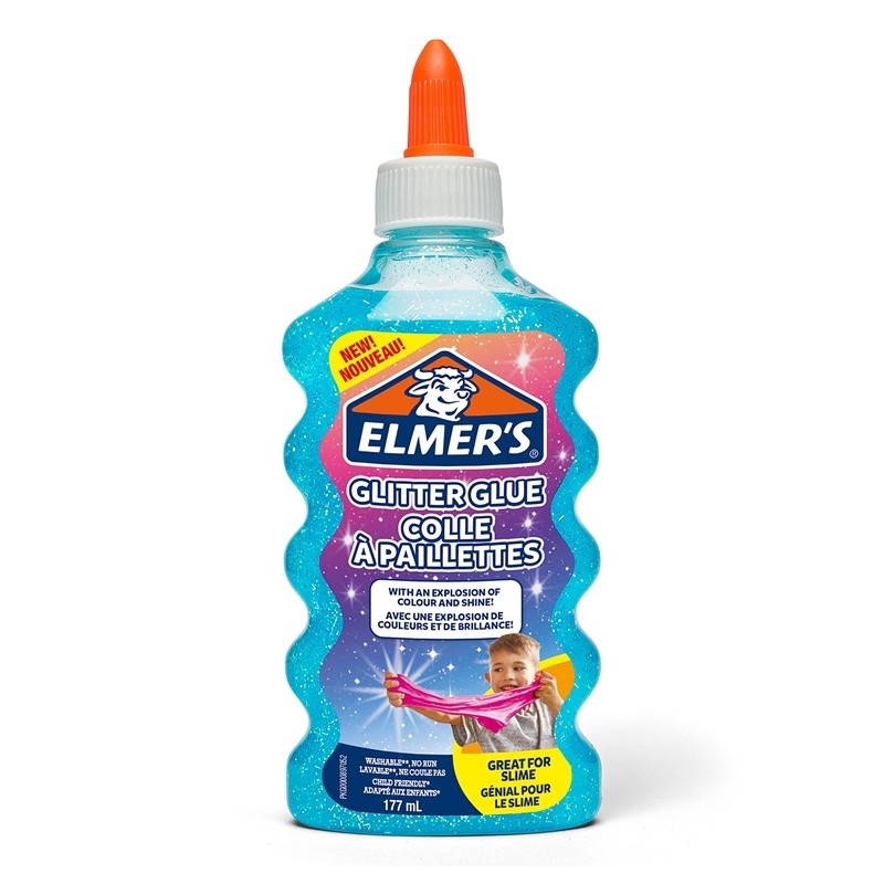 Elmers Klej Brokatowy, Niebieski, Zmywalny I Przyjazny Dzieciom, 177Ml, 2077252 .