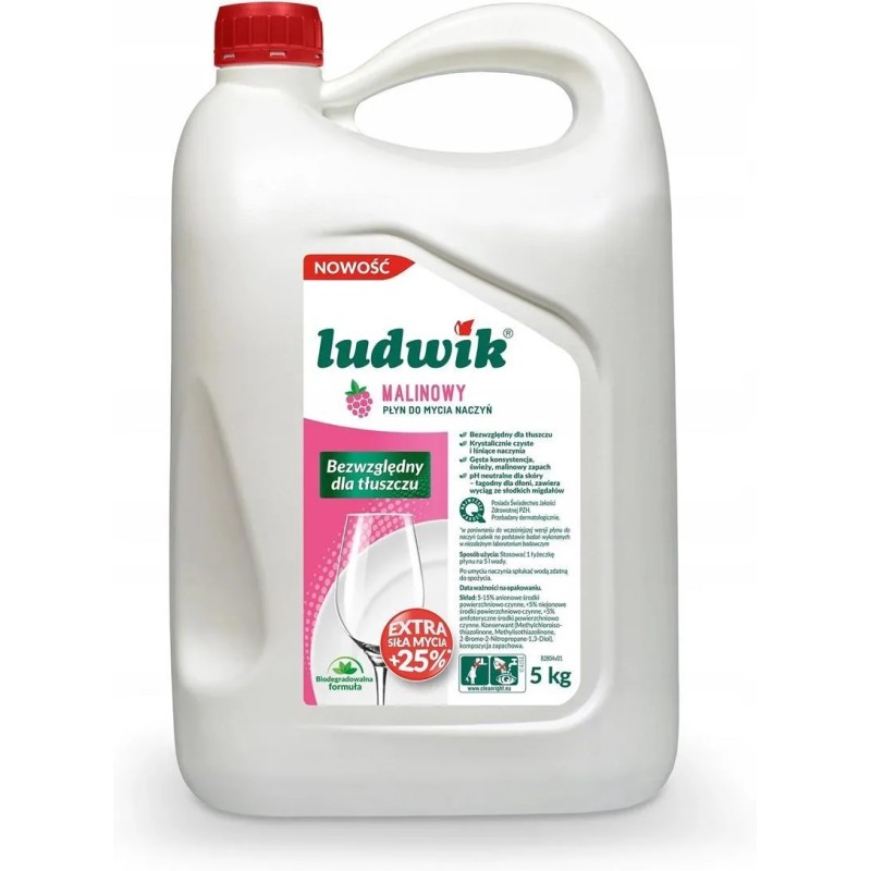 Ludwik Płyn Do Naczyń 5L Malinowy 30853
