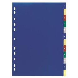 Przekładki Pp A4, Kolorowe Indeksy, 1-12 Pięciokolorowy 675027 Durable