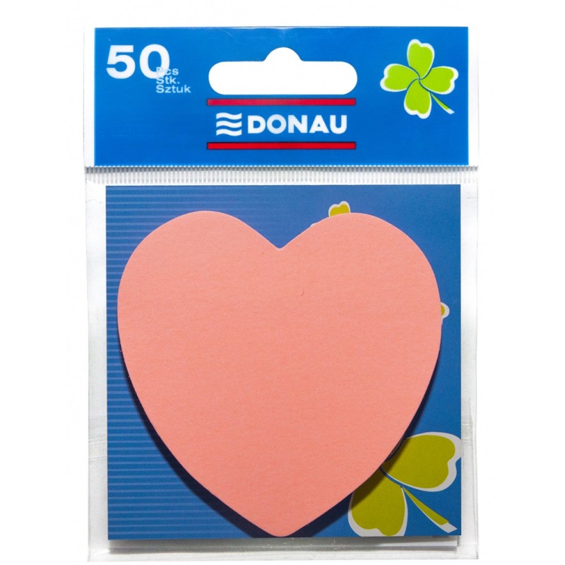 Bloczek Samoprzylepny Donau Serduszko Różowe 7562001Pl-16