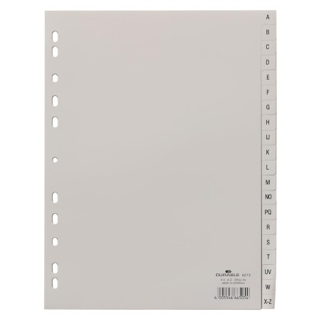 Przekładki Pp A4 Szare, Nadruk Indeks, A-Z  20 Części Szary 651310 Durable